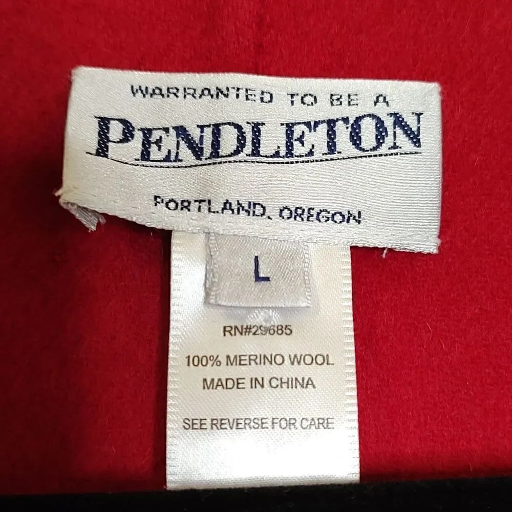 Pendleton Red Merino 3 Button Wool Blazer Jacket Size L - Picture 2 of 12